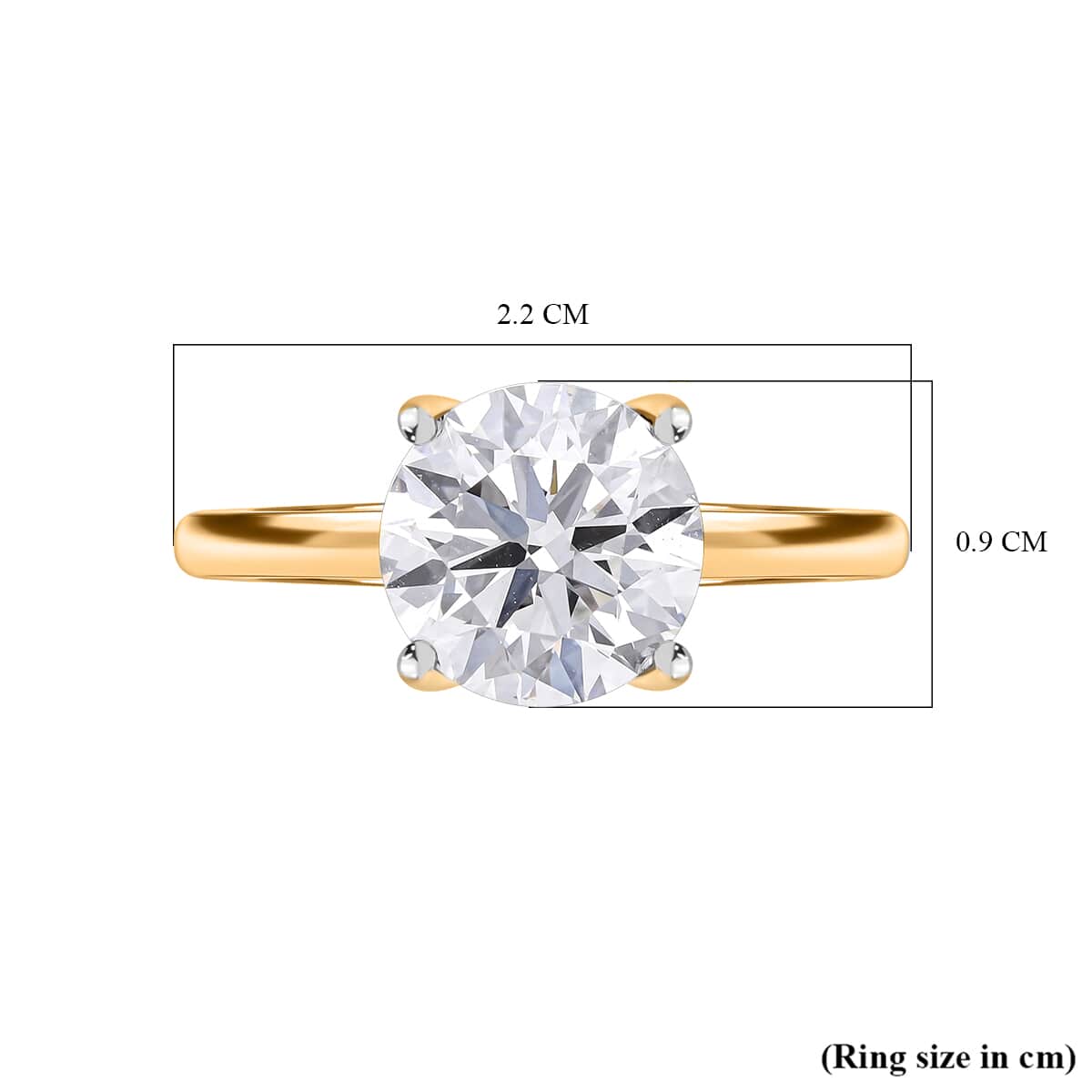 Luxuriant Lab Grown Diamond VS 3.00 ctw Ring in 14K Yellow Gold (Size 7.0) image number 5