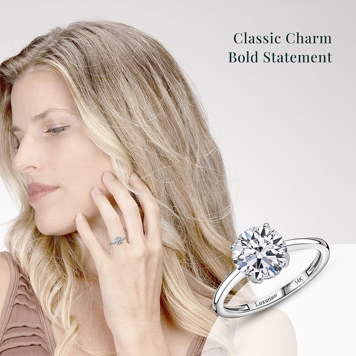 SGL Certified Luxuriant Lab Grown Diamond VS 3.00 ctw Ring in 14K White Gold (Size 10.0) image number 1