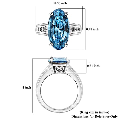 J Francis Embellished with Aquamarine Crystal by Swarovski Stars in Sky Ring in Rhodium Over Sterling Silver (Size 10.0)