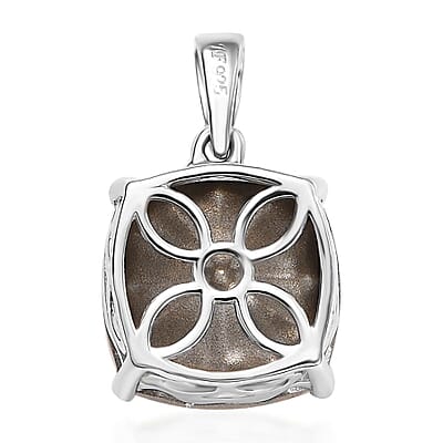 J Francis Embellished with Aurora Borealis Crystal by Swarovski Solitaire Pendant without Chain in Rhodium Over Sterling Silver