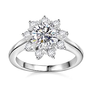 Swarovski Zirconia 4.11 ctw Ring in Rhodium Over Sterling Silver (Size 9.0)