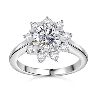 Swarovski Zirconia 4.11 ctw Ring in Rhodium Over Sterling Silver (Size 9.0)