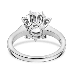 Swarovski Zirconia 4.11 ctw Ring in Rhodium Over Sterling Silver (Size 9.0)