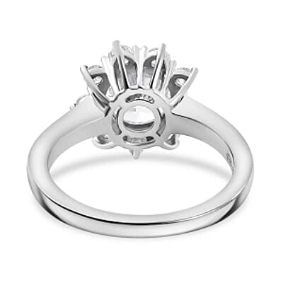 Swarovski Zirconia 4.11 ctw Ring in Rhodium Over Sterling Silver (Size 9.0)