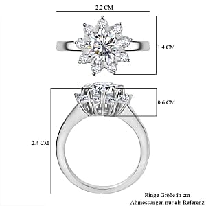 Swarovski Zirconia 4.11 ctw Ring in Rhodium Over Sterling Silver (Size 9.0)