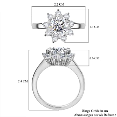 Swarovski Zirconia 4.11 ctw Ring in Rhodium Over Sterling Silver (Size 9.0)