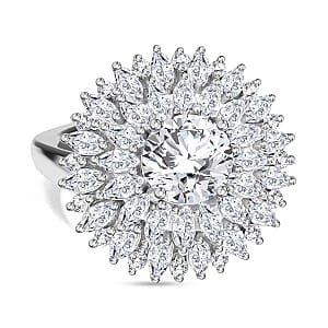 Swarovski Zirconia 7.42 ctw Ring in Rhodium Over Sterling Silver (Size 8)