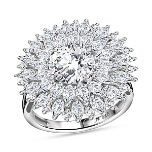 Swarovski Zirconia 7.42 ctw Ring in Rhodium Over Sterling Silver (Size 8)