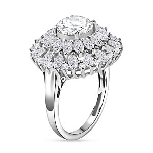 Swarovski Zirconia 7.42 ctw Ring in Rhodium Over Sterling Silver (Size 8)