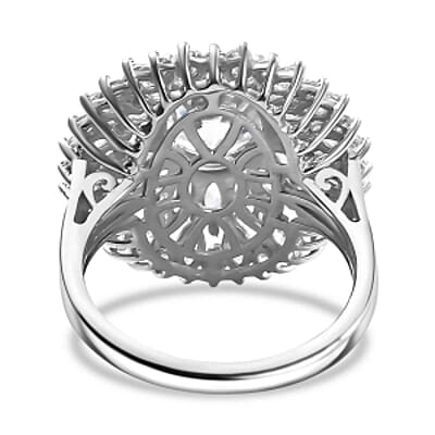Swarovski Zirconia 7.42 ctw Ring in Rhodium Over Sterling Silver (Size 8)