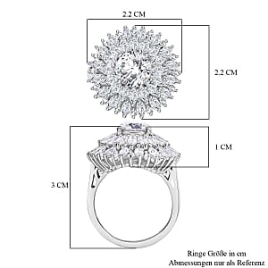 Swarovski Zirconia 7.42 ctw Ring in Rhodium Over Sterling Silver (Size 8)