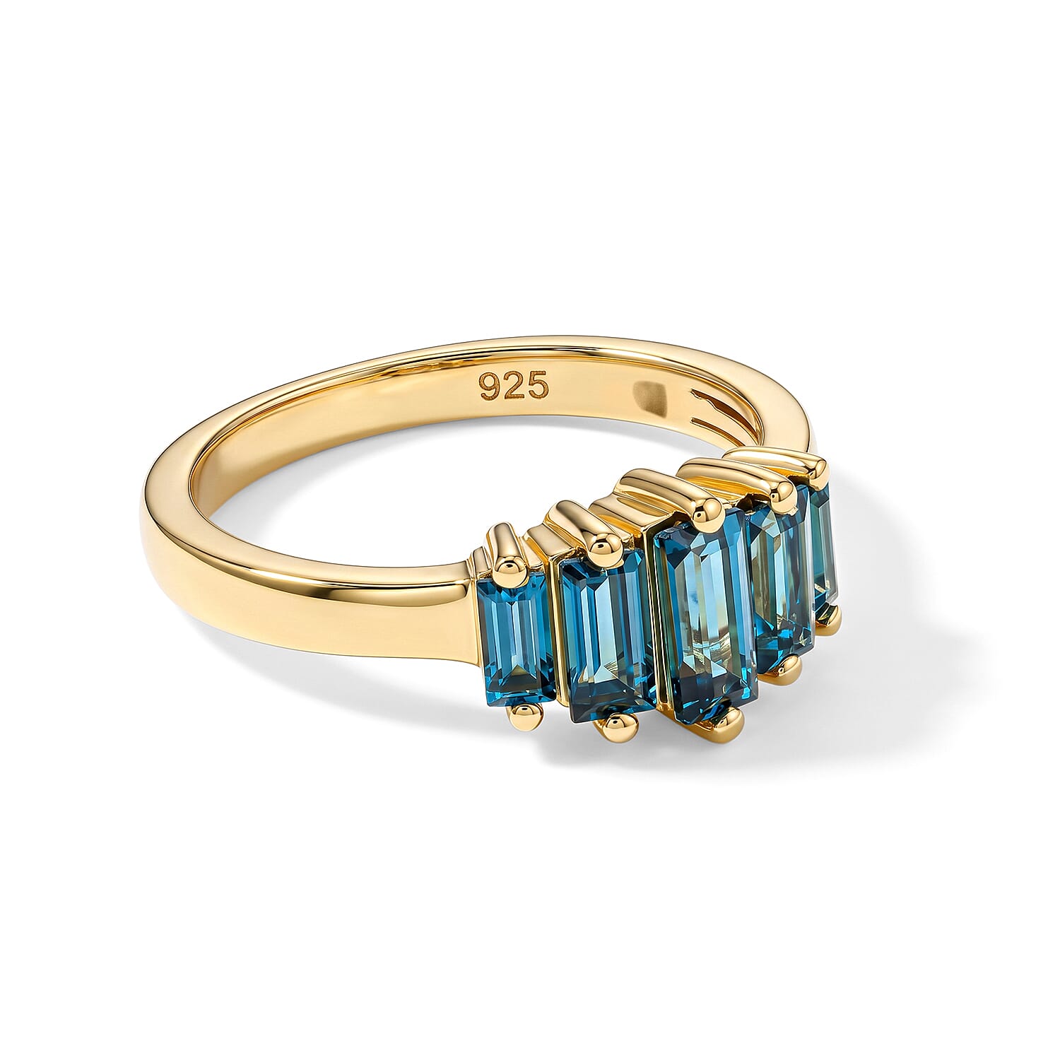 London Blue Topaz 1.32 ctw Ring in 14K YG Over Sterling Silver (Size 6.5)