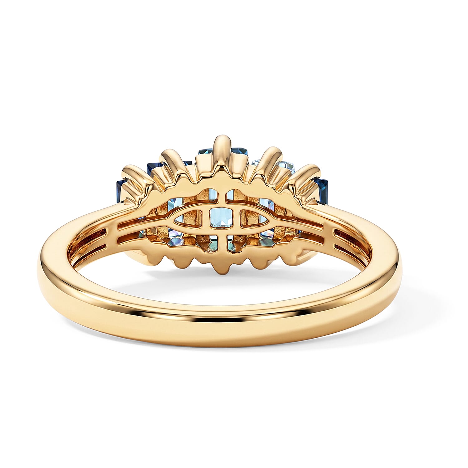 London Blue Topaz 1.32 ctw Ring in 14K YG Over Sterling Silver (Size 6.5)