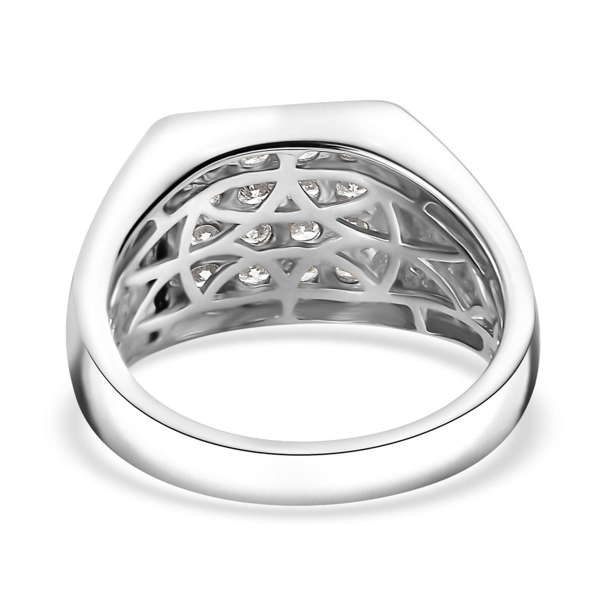 Luxuriant Lab Grown Diamond G-H SI 1.00 ctw Men's Ring in Rhodium Over Sterling Silver (Size 10.0) image number 4