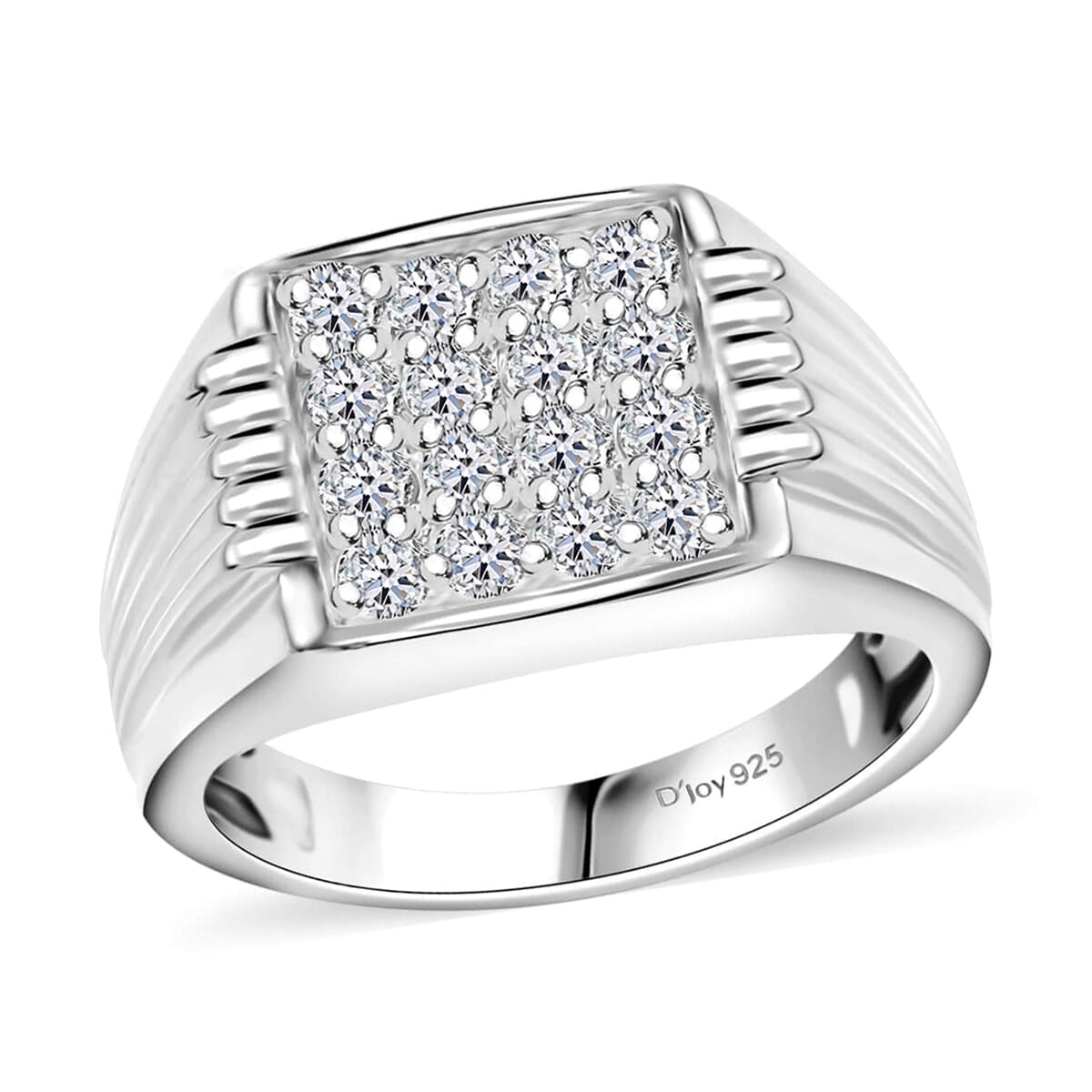 Luxuriant Lab Grown Diamond G-H SI 1.00 ctw Men's Ring in Rhodium Over Sterling Silver (Size 11.0) image number 0