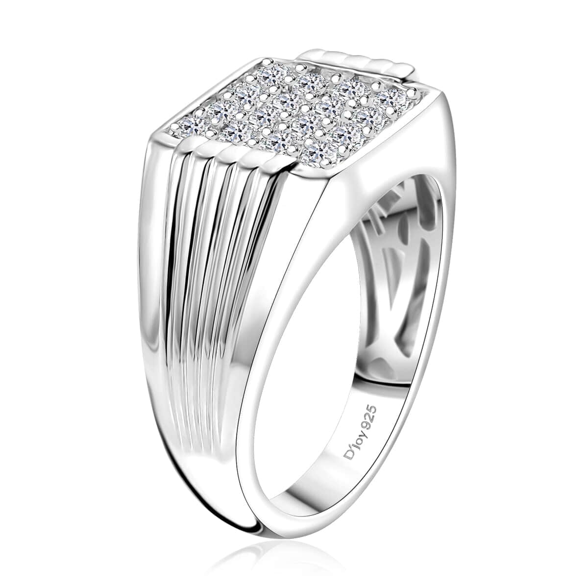Luxuriant Lab Grown Diamond G-H SI 1.00 ctw Men's Ring in Rhodium Over Sterling Silver (Size 11.0) image number 3