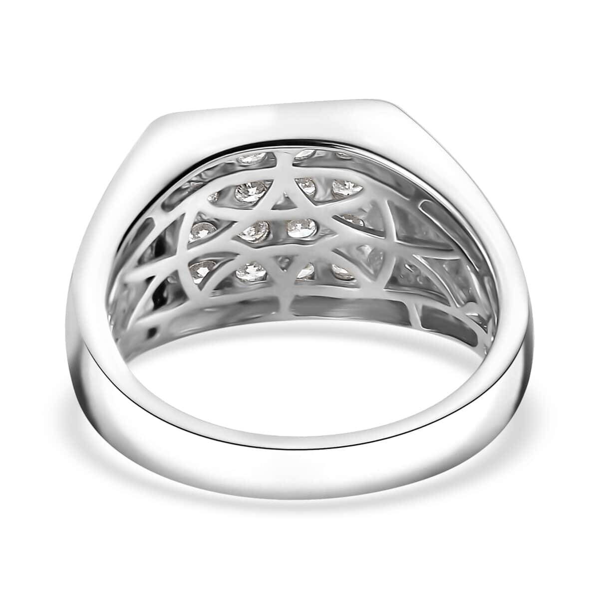 Luxuriant Lab Grown Diamond G-H SI 1.00 ctw Men's Ring in Rhodium Over Sterling Silver (Size 11.0) image number 4
