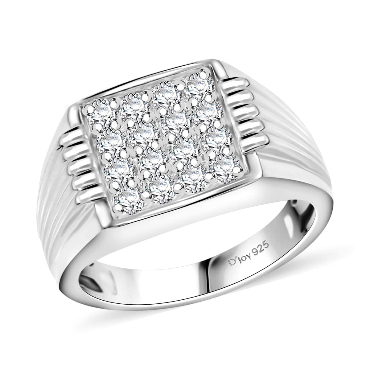 Luxuriant Lab Grown Diamond G-H SI 1.00 ctw Men's Ring in Rhodium Over Sterling Silver (Size 12.0) image number 0