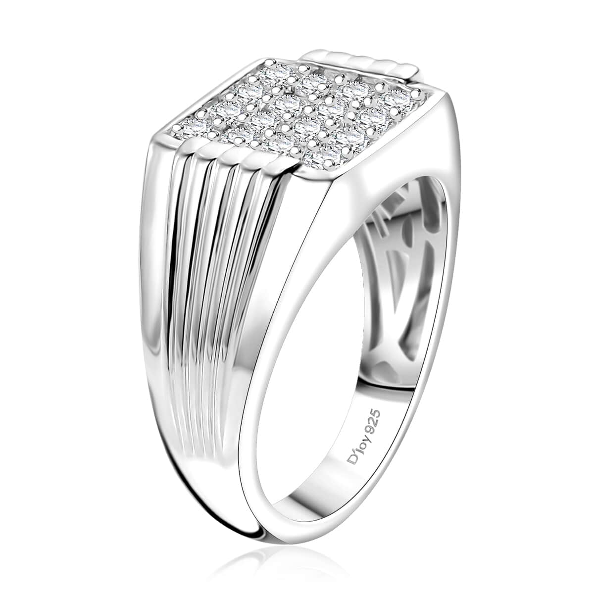 Luxuriant Lab Grown Diamond G-H SI 1.00 ctw Men's Ring in Rhodium Over Sterling Silver (Size 12.0) image number 3