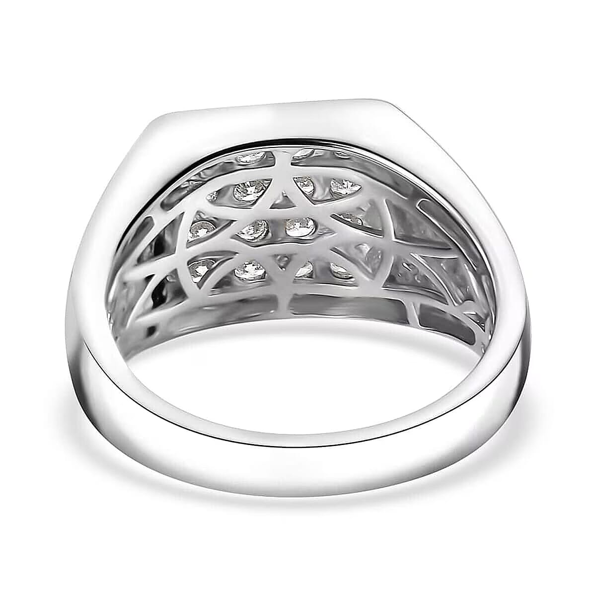 Luxuriant Lab Grown Diamond G-H SI 1.00 ctw Men's Ring in Rhodium Over Sterling Silver (Size 12.0) image number 7