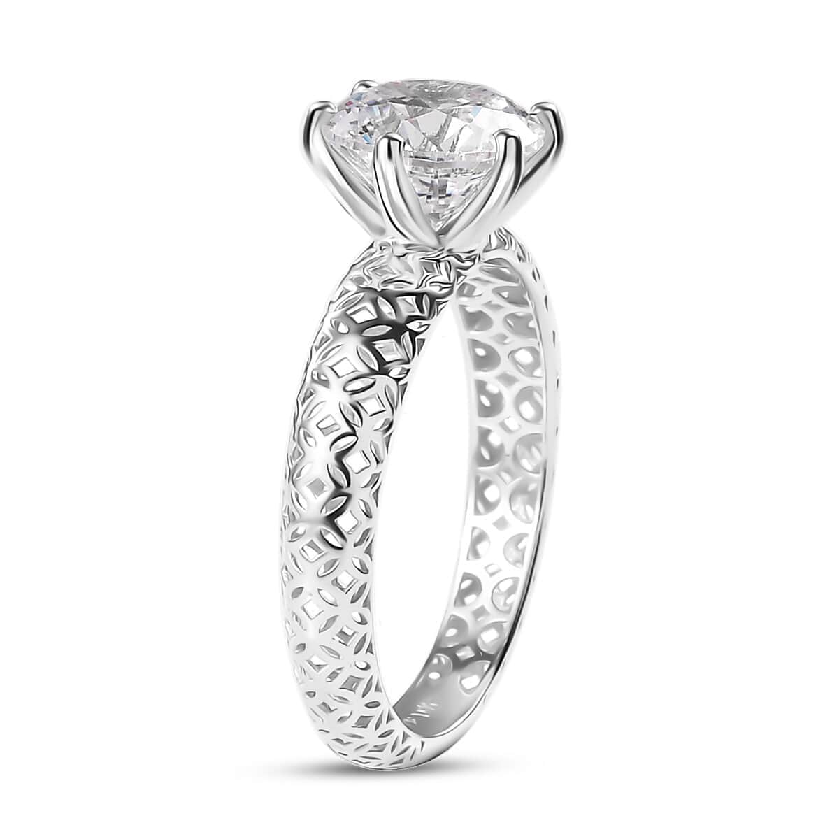 Mirage Collection J Francis Embellished with Zirconia by Swarovski 3.35 ctw Solitaire Ring in 10K White Gold image number 3