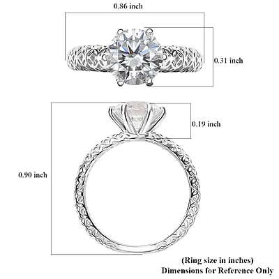 10K White Gold J Francis Embellished with Zirconia by Swarovski Solitaire Ring (Size 10.0) 3.35 ctw
