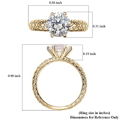 J Francis Embellished with Zirconia by Swarovski Solitaire Ring in 10K Yellow Gold 3.35 ctw (Size 10.0)