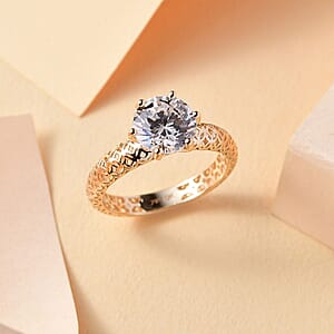 Mirage Collection J Francis Zirconia by Swarovski Solitaire Ring in 10K Yellow Gold 3.35 ctw (Size 8.0)