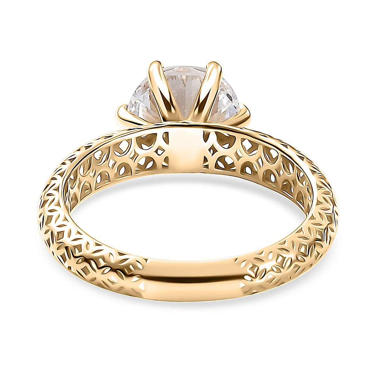 Mirage Collection J Francis Embellished with Zirconia by Swarovski 3.35 ctw Solitaire Ring in 10K Yellow Gold (Size 8.5) image number 5