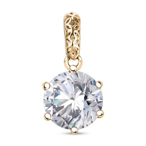 Mirage Collection J Francis Embellished with Zirconia by Swarovski 3.35 ctw Solitaire Pendant in 10K Yellow Gold