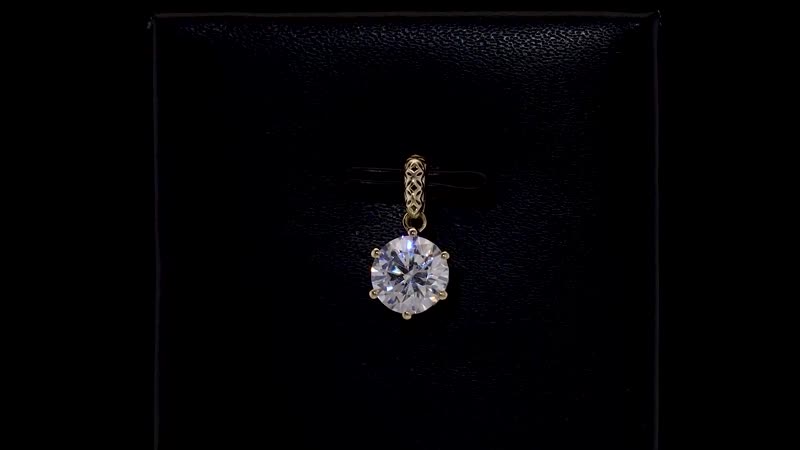 Mirage Collection J Francis Embellished with Zirconia by Swarovski 3.35 ctw Solitaire Pendant without Chain in 10K Yellow Gold