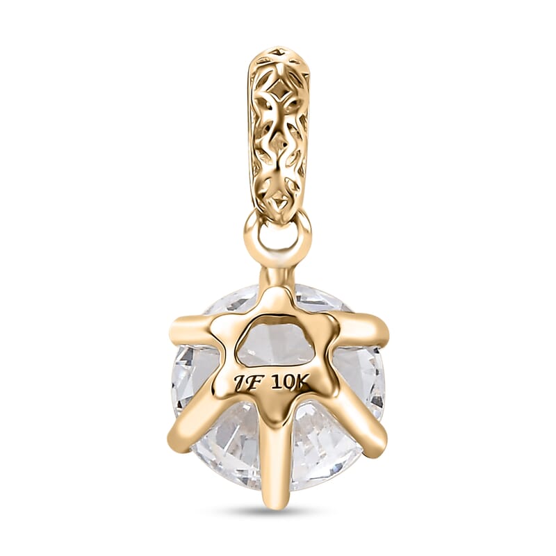 Mirage Collection J Francis Embellished with Zirconia by Swarovski 3.35 ctw Solitaire Pendant without Chain in 10K Yellow Gold