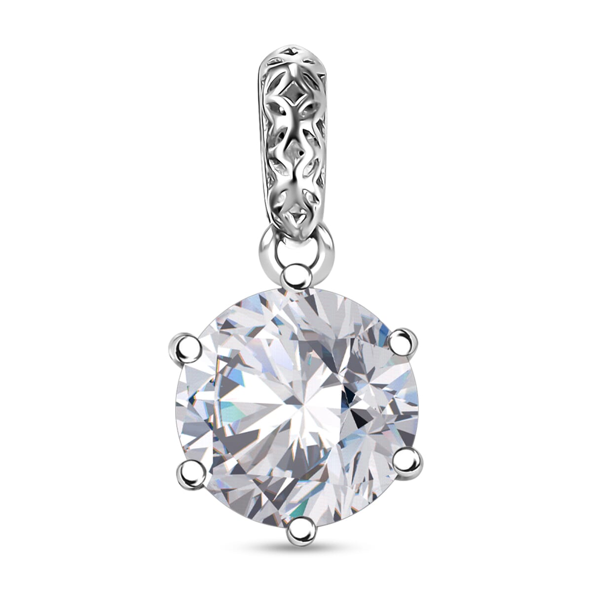 Mirage Collection J Francis Embellished with Zirconia by Swarovski 3.35 ctw Solitaire Pendant in 10K White Gold image number 0
