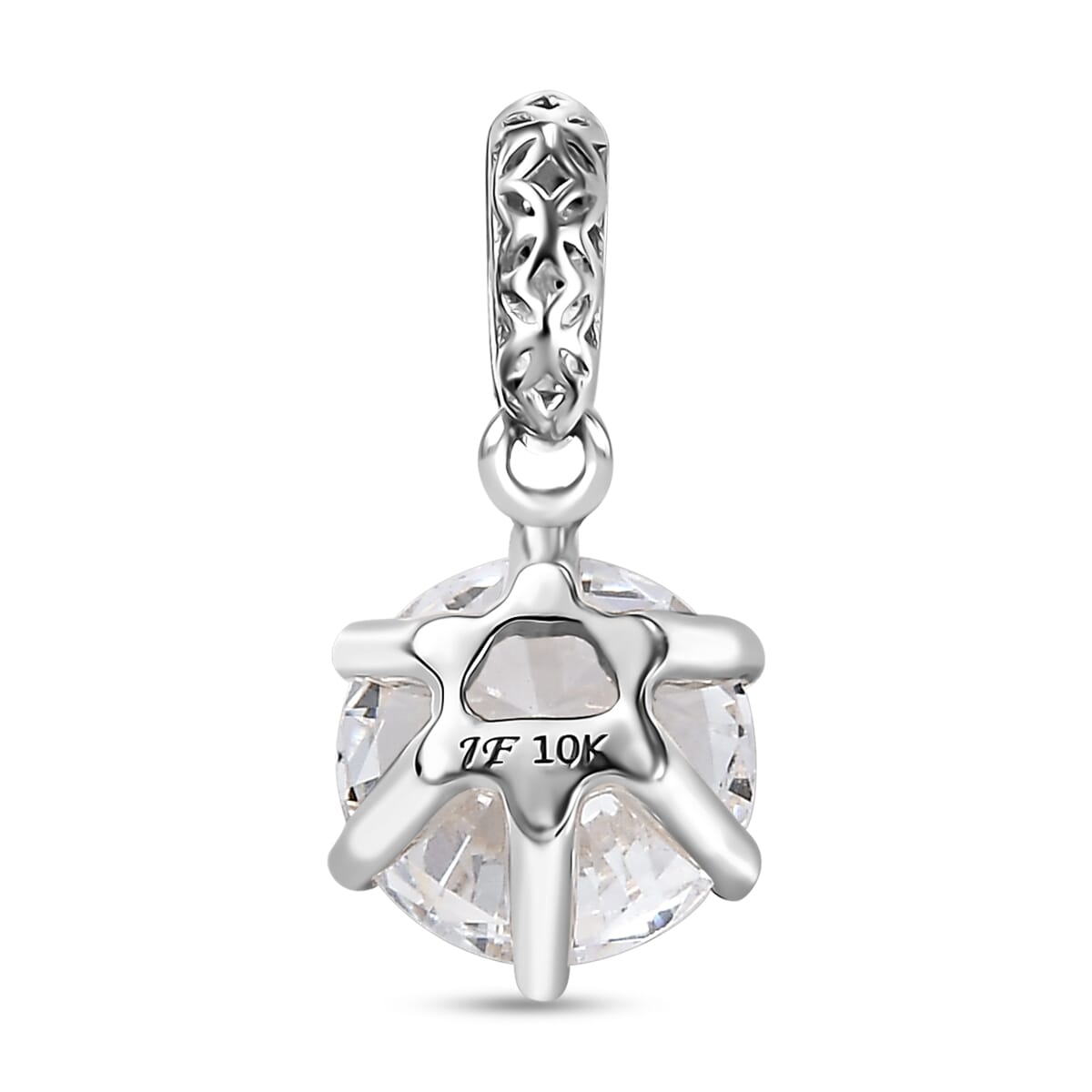 Mirage Collection J Francis Embellished with Zirconia by Swarovski 3.35 ctw Solitaire Pendant in 10K White Gold image number 5