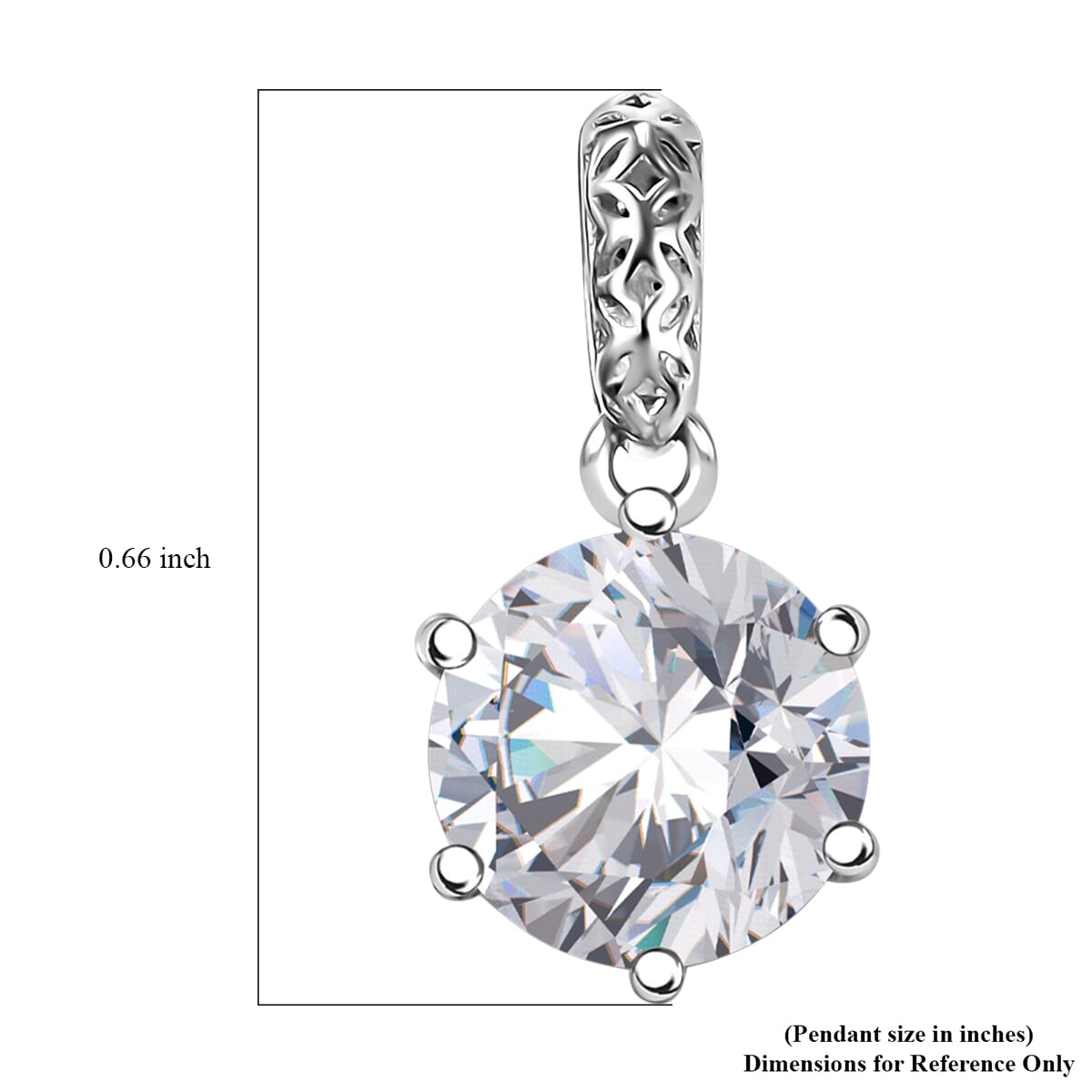 Mirage Collection J Francis Embellished with Zirconia by Swarovski 3.35 ctw Solitaire Pendant in 10K White Gold image number 6