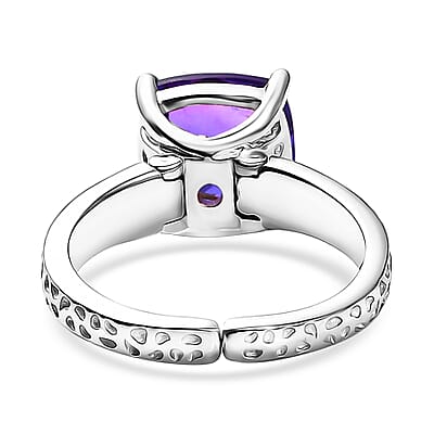 Karis African Amethyst 4.00 ctw Solitaire Ring in Platinum Bond (Size 8.0)