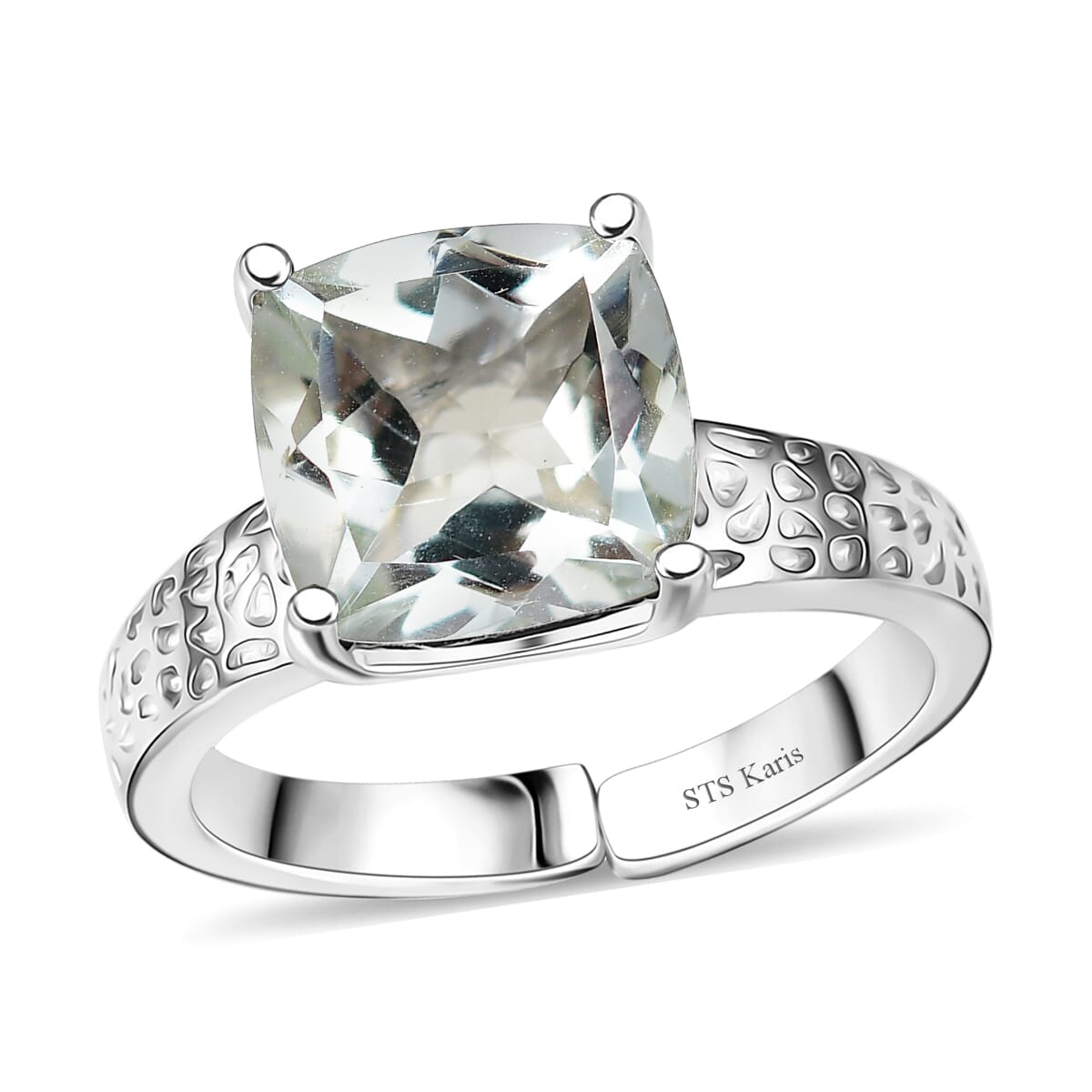 Karis Montezuma Prasiolite 4.30 ctw Solitaire Ring in Platinum Bond (Size 5.0) image number 0