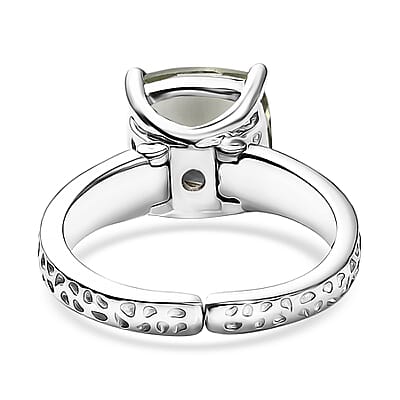 Karis Montezuma Prasiolite 4.30 ctw Solitaire Ring in Platinum Bond (Size 5.0)