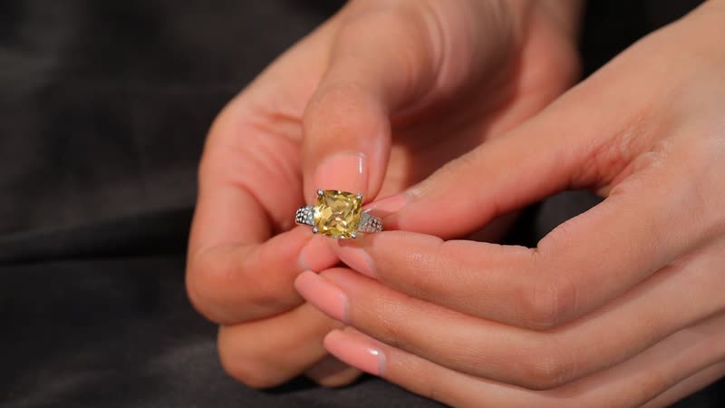 Karis Brazilian Citrine 4.70 ctw Solitaire Ring in Platinum Bond (Size 5.0)