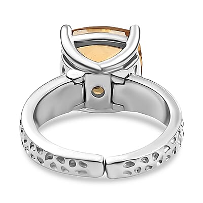 Karis Brazilian Citrine 4.70 ctw Solitaire Ring in Platinum Bond (Size 5.0)