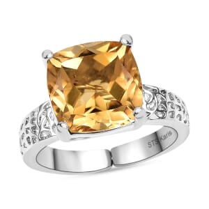 Karis Brazilian Citrine 4.70 ctw Solitaire Ring in Platinum Bond (Size 8.0)