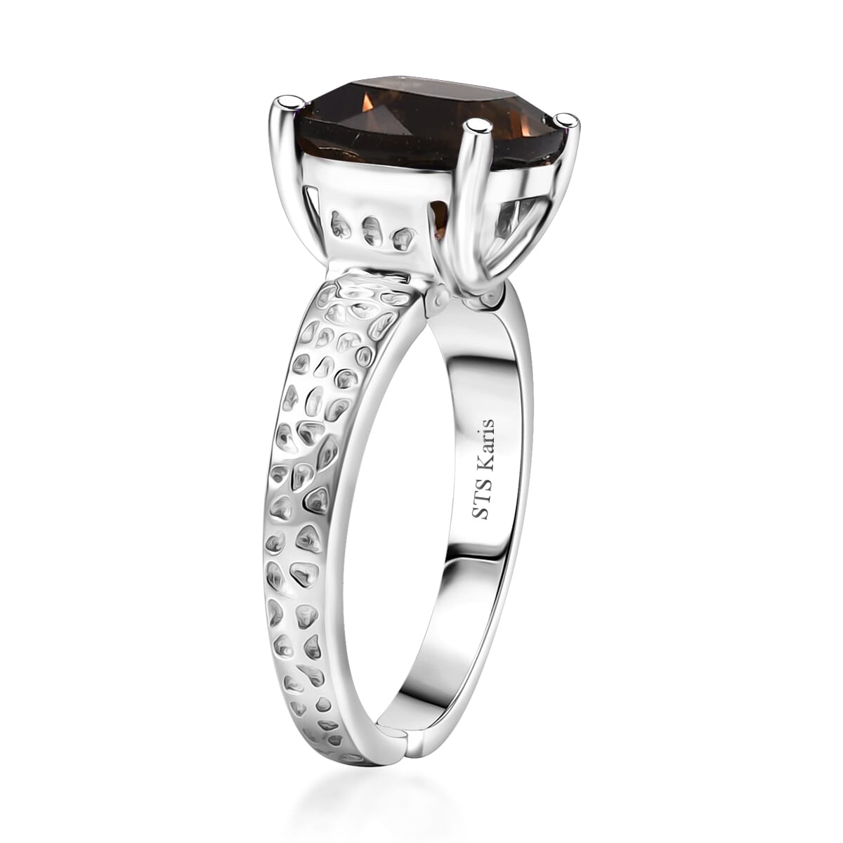Karis Brazilian Smoky Quartz 4.30 ctw Ring in Platinum Bond (Size 8.0) image number 3
