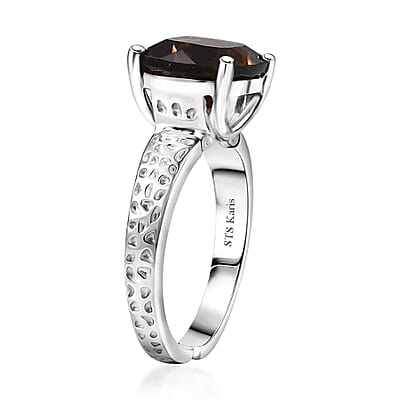 Karis Brazilian Smoky Quartz 4.30 ctw Ring in Platinum Bond (Size 8.0)