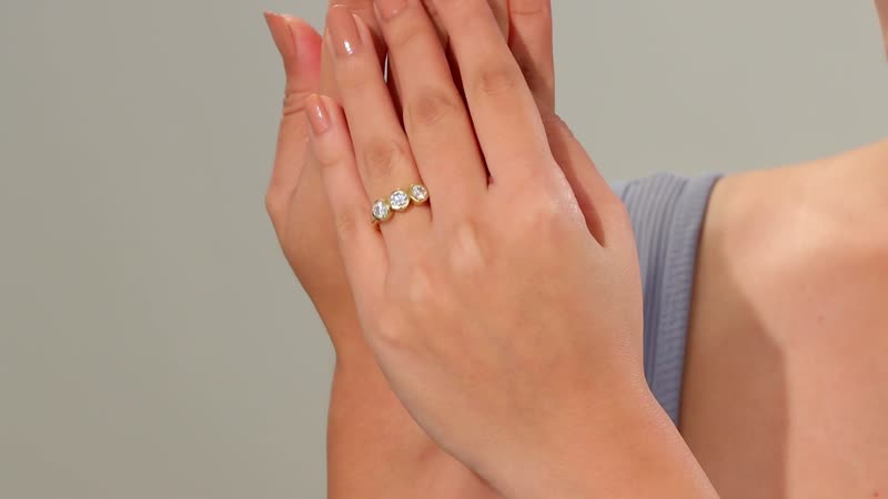 Moissanite (Rnd 5mm) Solitaire Ring in 18K Vermeil YG Over Sterling Silver (Size 10.0) 1.35 ctw