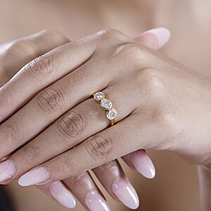 Moissanite 1.35 ctw Solitaire Ring in 18K Vermeil Yellow Gold Over Sterling Silver (Size 8.0)