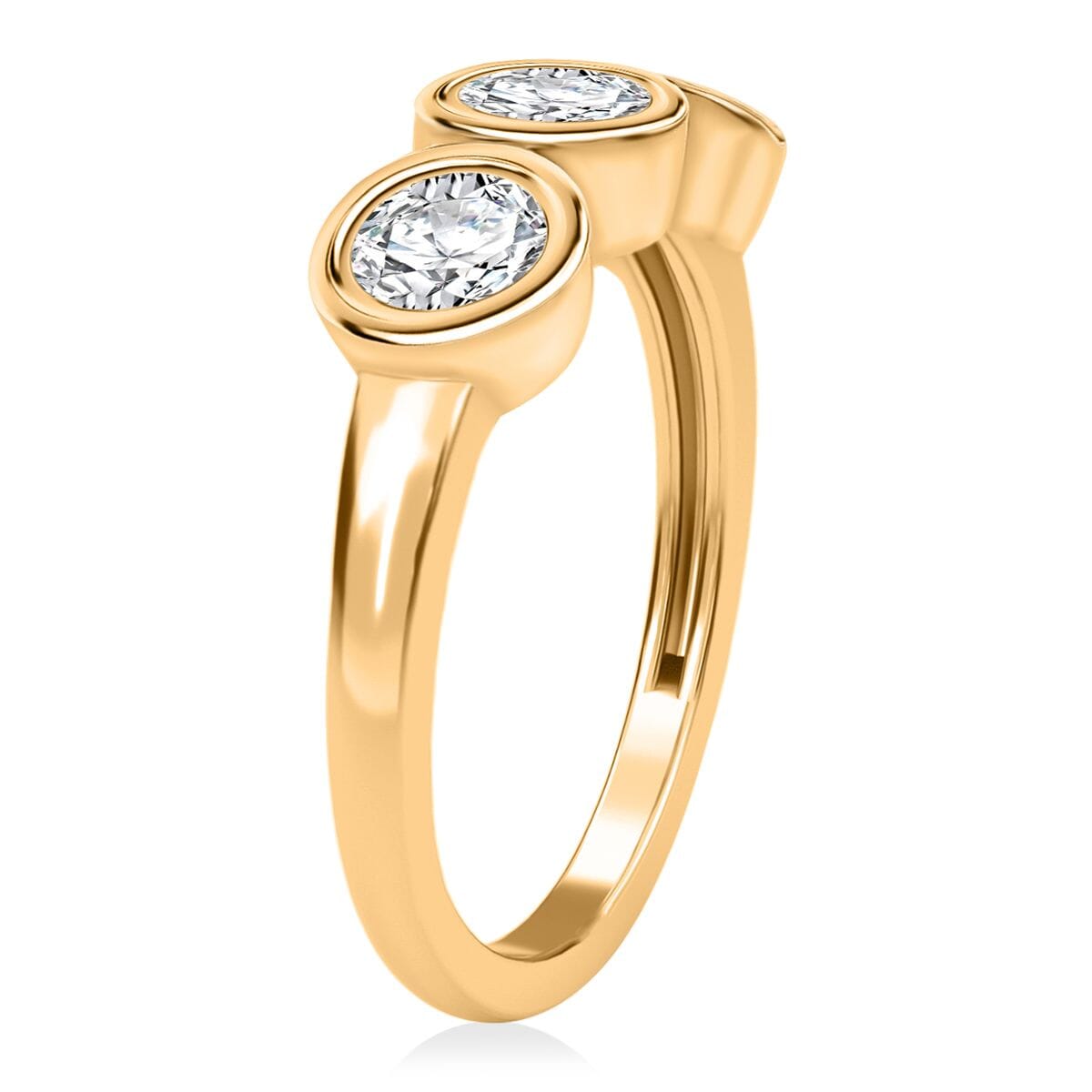 Moissanite 1.35 ctw Solitaire Ring in 18K Vermeil Yellow Gold Over Sterling Silver (Size 8.0) image number 3