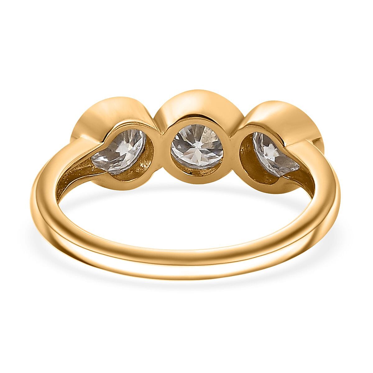 Moissanite 1.35 ctw Solitaire Ring in 18K Vermeil Yellow Gold Over Sterling Silver (Size 9.0) image number 4