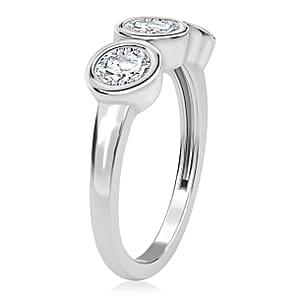 D'Joy Moissanite 1.35 ctw Solitaire Ring in Rhodium Over Sterling Silver (Size 6.0)