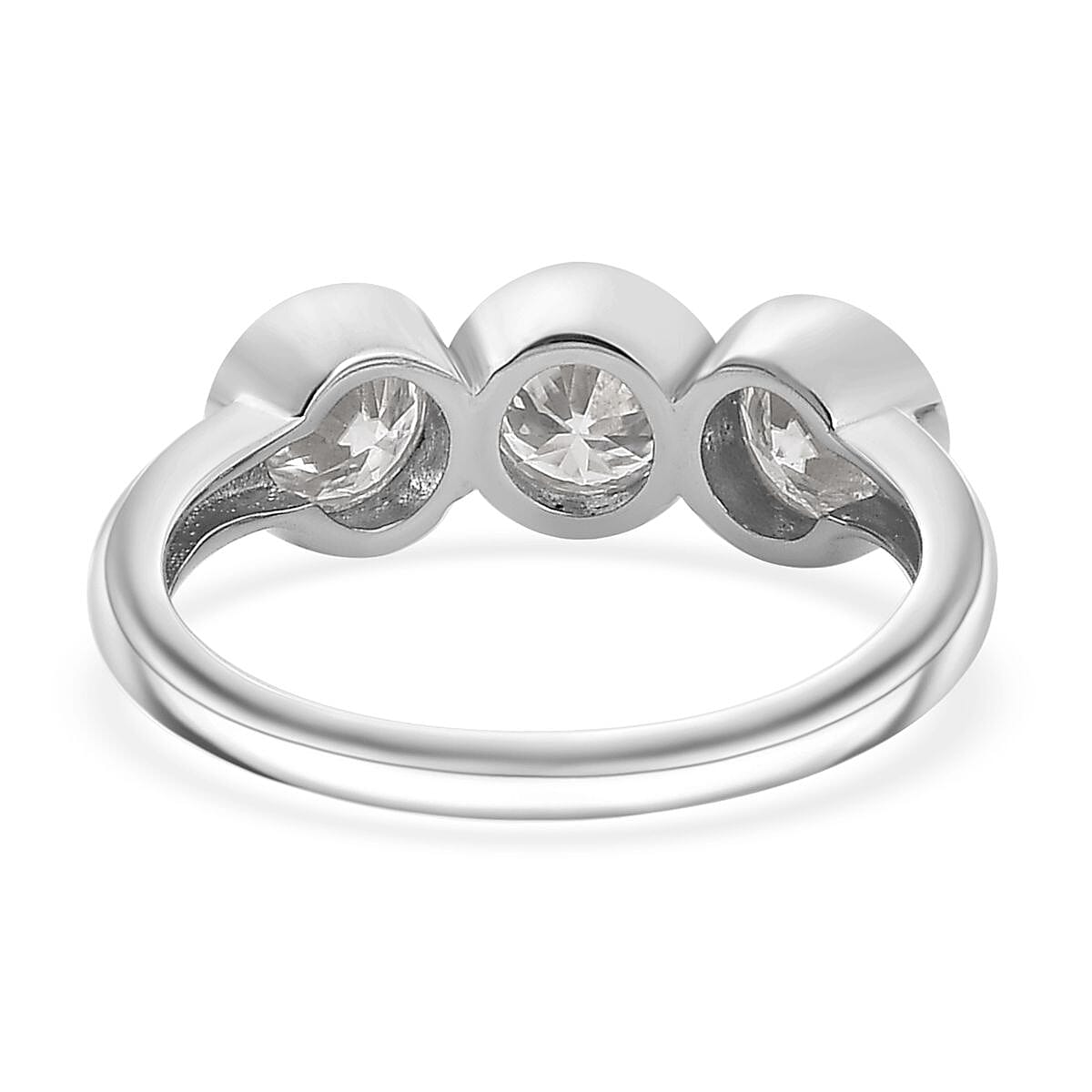 D'Joy Moissanite 1.35 ctw Solitaire Ring in Rhodium Over Sterling Silver (Size 6.0) image number 4