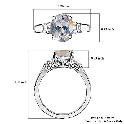 Rhapsody AAAA Malagasy Moonstone and E-F VS Diamond 2.40 ctw Ring in 950 Platinum (Size 10.0) 6.80 Grams